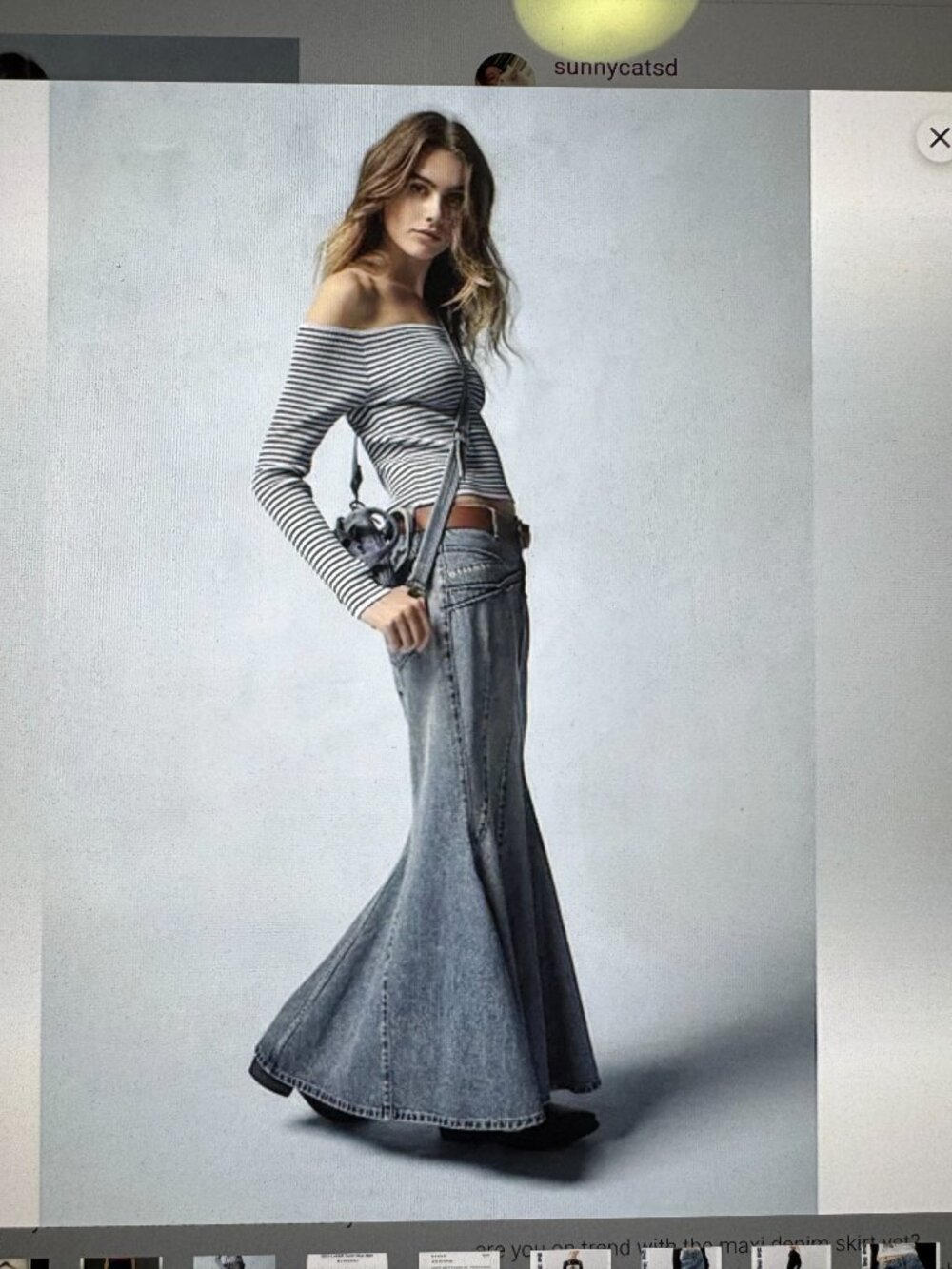 BDG Light Blue Denim Mermaid Skirt, XS, NWT